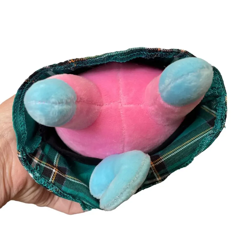 Krew District Rainbow Teddy Plush Plaid Outfit Cupcake Pink Stuffed Animal Toy